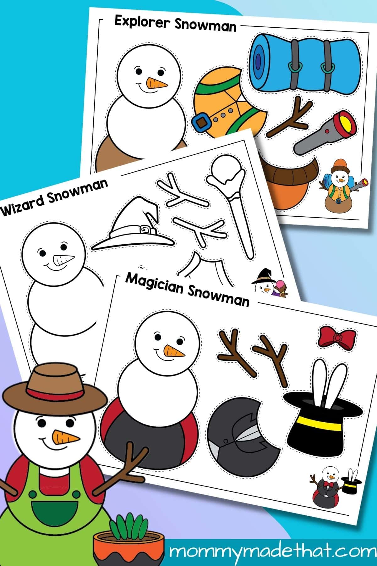 disguise a snowman craft (free printable)